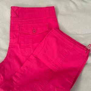 Hot pink cargo pants